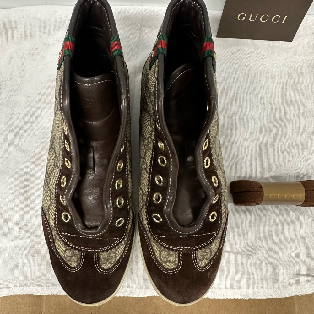 Gucci Brown and Beige Sneakers
